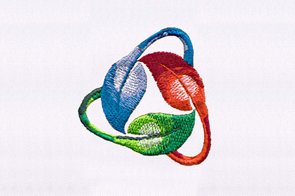 Leaf Recycling Symbol Design: Eco-Friendly Embroidery