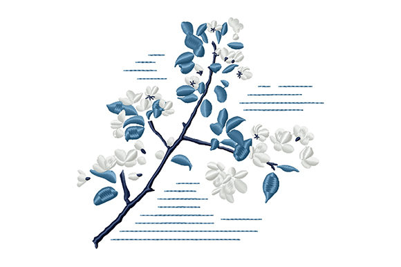 Stylized Apple Tree Branch: Seasonal Embroidery Review